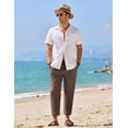 thumbnail image 3 of COOFANDY White Linen Pants for Men Summer Lightweight Casual Trousers Yoga Beach Pants, 3 of 10