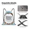 thumbnail image 6 of Kdxio World Travel Print Drawstring Backpack Bag,Waterproof Draw String Back Sack, Gym Drawstring Bags Swim Bag For Unisex, 6 of 9