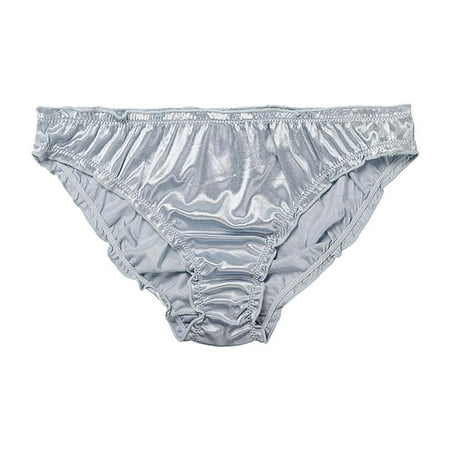 

Floleo Clearance Women s Sexy Satin Panties Mid Waist Wavy Cotton Crotch Briefs