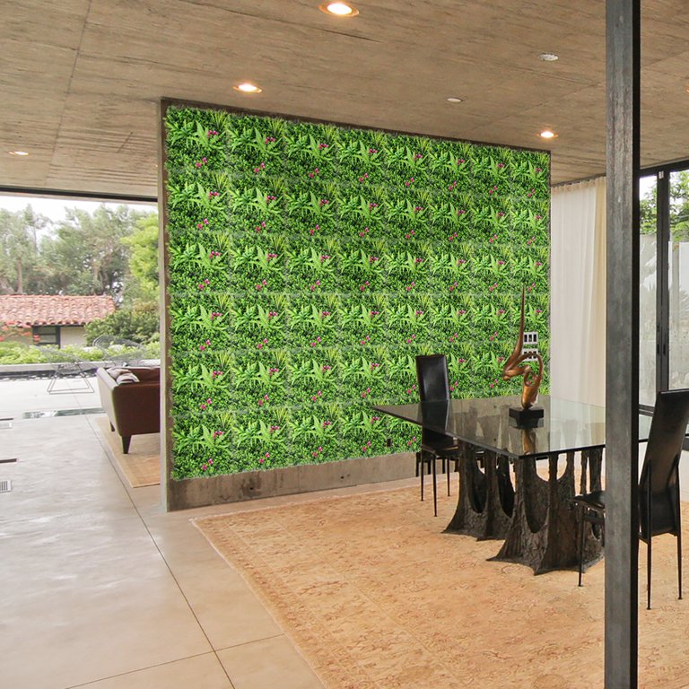 WINDSCREEN4LESS 20x20 Artificial 3D Mixed Leaf Privacy Fence Screen Panel - Green V4