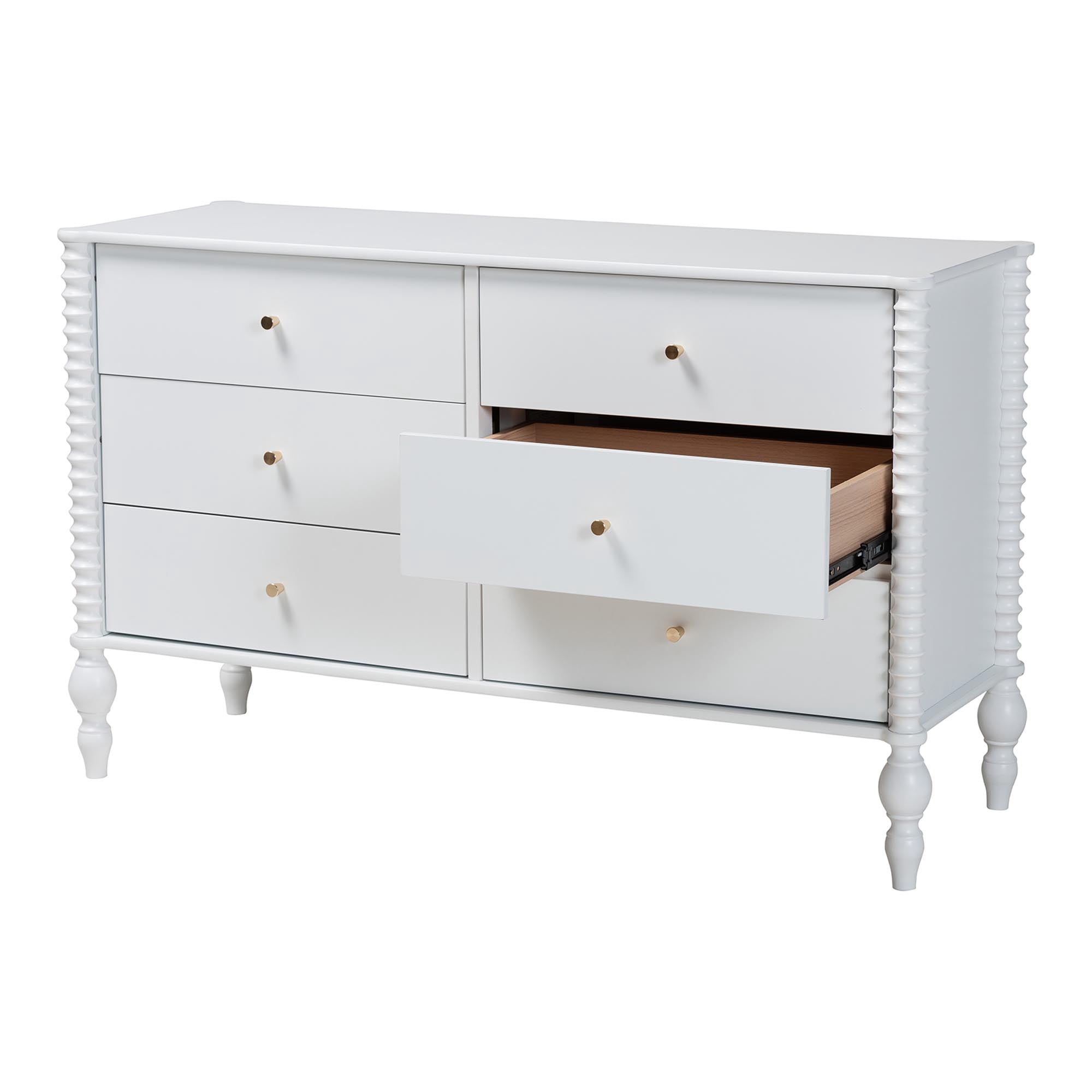 Baxton Studio Callison Farmhouse Dresser, 6-Drawer, White