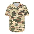 thumbnail image 4 of Xdegoge Camo Shirts for Men Button Up Short Sleeve Summer Hawaiian Vacation Collared Shirt Casual Hunting Lightweight Camouflage Graphic Tee Shirt Outdoor Hiking Camping Fishing Shirt Flash, 4 of 5