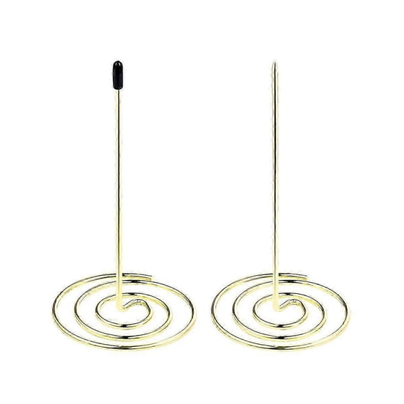 NUOBESTY 2 Pcs Golden Menu Summons Fork Invoice Document Notes Metal Needle Folder Storage Products for Office Home Kitchen (Golden)