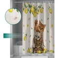 thumbnail image 6 of Summer Tropical Lemon Shower Curtain, Farm Lovely Cats Shower Curtain Set with Hooks, Spring Summer Waterproof Fabric Shower Curtains for Bathroom Decor, 72x72 Inch Bath Curtain, 6 of 6
