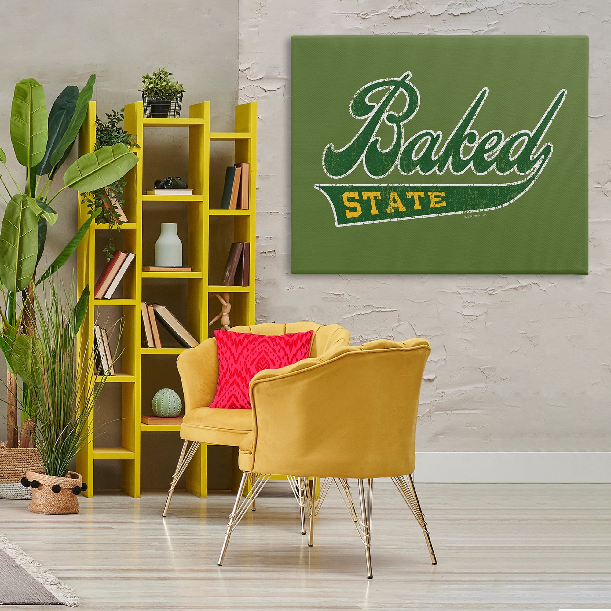 Stupell Industries Baked State Varsity Style Text & Numbers Painting Wrapped Canvas Art Print Wall Art, 48 x 36