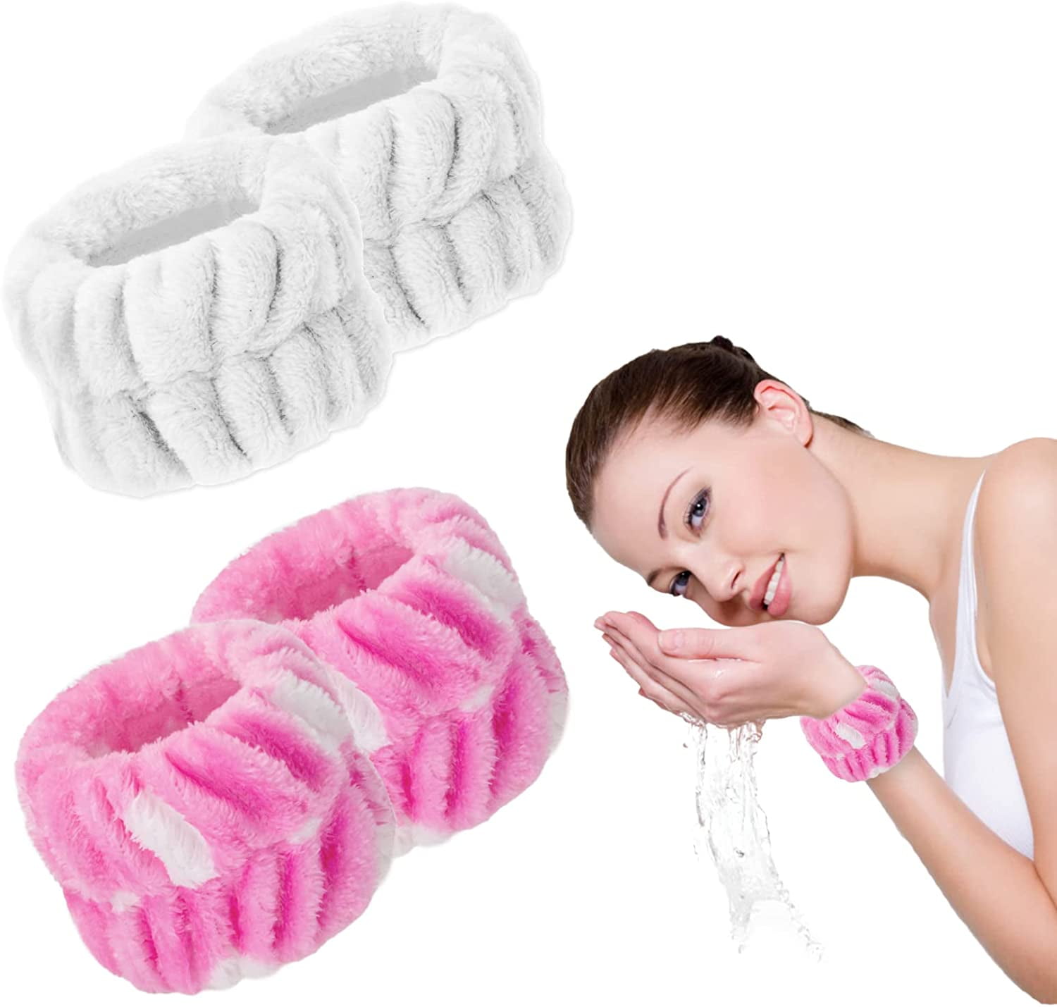4PCS Wrist Washband for Women Girls Wrist Towels for Washing Face