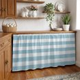 thumbnail image 3 of Blue Striped Cabinet Curtains 32"W x 55"L, Dustproof Sink Skirt Curtain for Kitchen Bathroom, Rustic Farmhouse Stripes Adhesive Desk Skirt Door Cover Curtains for Pantry Classroom Office Closet, 3 of 8