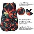thumbnail image 2 of Yayeee Double Oven Mitt Kitchen Heat Resistant Baking 35" x7" Quilted Glove, Red Abstract, 2 of 6