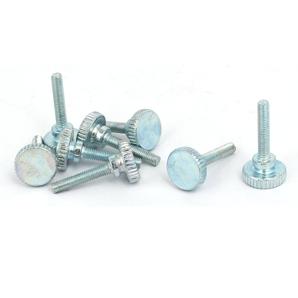 Unique BargainsM3x16mm Flat Knurled Head Fully Threaded Thumb Screws