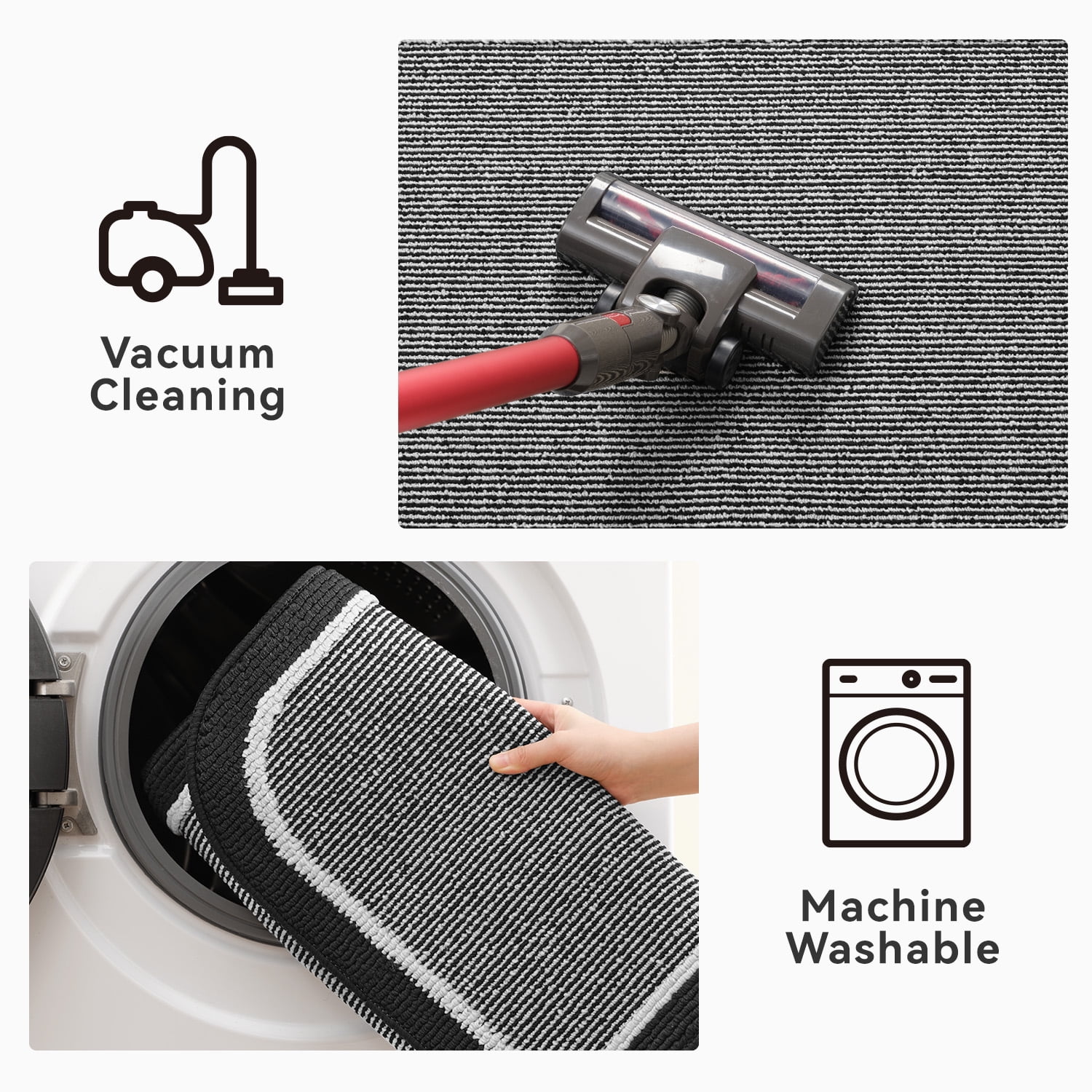 SIXHOME Door Mat Welcome Mat 24"x47" Non-Slip Front Door Mat Absorbent Low Profile Dirt Trapper Indoor Door Mat Ouside Entryway Rug Soft Machine Washable Floor Mat Black