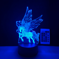 thumbnail image 3 of LED Night Light Unicorn Series 3D Illusion Lamp 16 Color Remote Control for Children's Bedroom Decorative Lights -- Pattern E（Black Seat）, 3 of 7