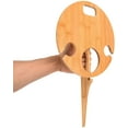 thumbnail image 2 of Mini Picnic Table Eco Friendly Bamboo Wine Table Lightweight with Brace Rod for Trip for Beach, 2 of 8