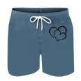 thumbnail image 4 of Mens Casual Shorts Heart-Shaped Printed Drawstring Pocket Beach, Polyester Spandex for Spring Summer Outdoor & Daily, 4 of 8