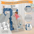 thumbnail image 5 of ZENPETIO 6 in 1 Kids Indoor Slide Playset for Toddler&Kids 1-3 w/Basketball Hoop and Telescope Baby Outdoor Tower Slide Blue, 5 of 8