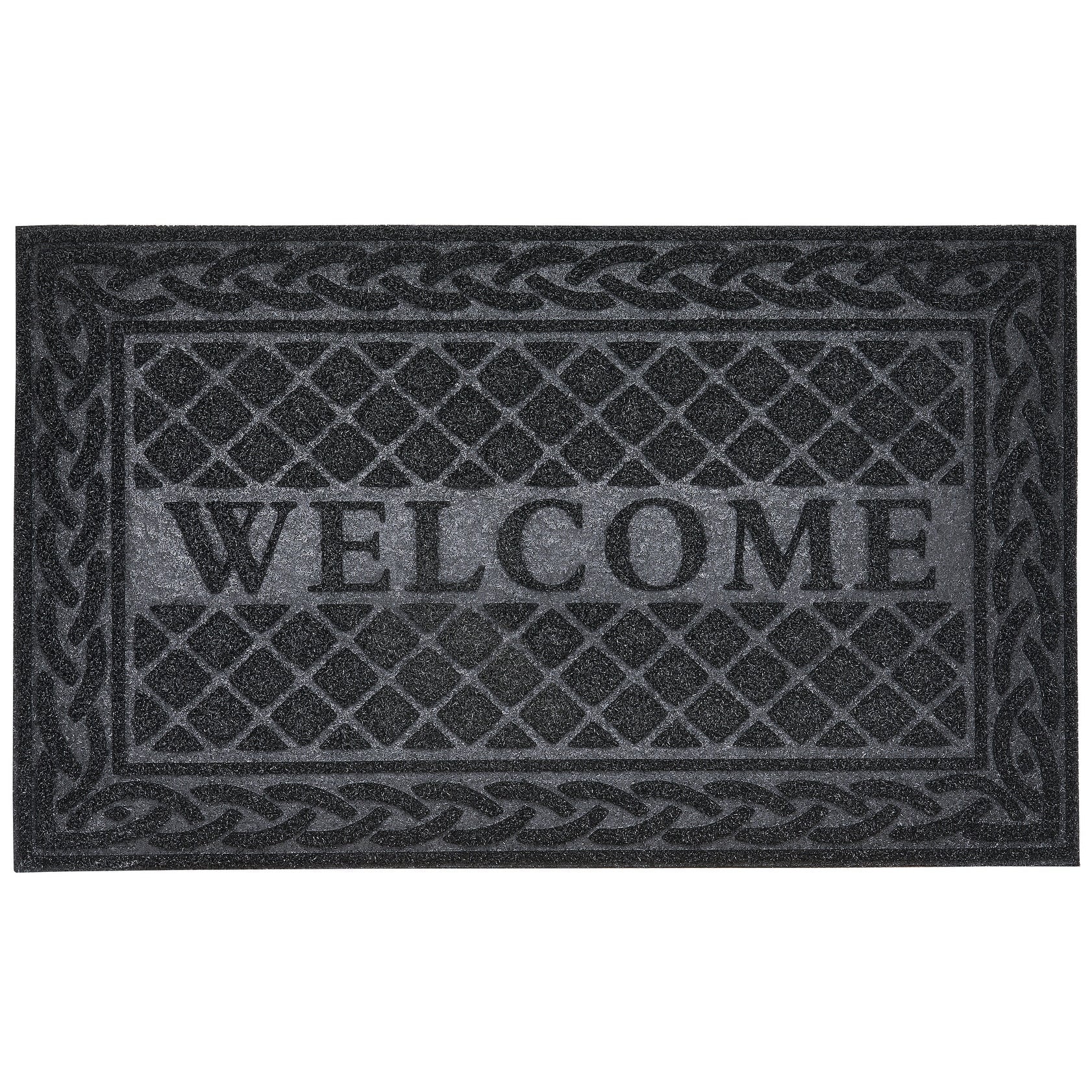 Superio  Non-Slip Welcome Doormat for Entry, 18" x 30", Waterproof, Mat Black