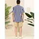 thumbnail image 5 of INSPIRE CHIC Camisa a rayas para hombre, manga corta, color block, con botones, playera de playa Azul marino XL, 5 of 6