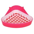 thumbnail image 1 of SLYNSHome Guinea Pig Potty Trainer Corner,Triangle Bunny Potty Toilet Guinea Pig Litter Bedding Plastic Litter Box for Rabbit Hamster Hedgehog - Pink, 1 of 3