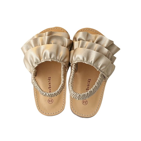 

Eloshman Girls Comfortable Flat Heels Summer Beach Shoes Indoor Wear Resistant Casual Open Toe Flats
