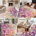 thumbnail image 5 of 5'x7' Area Rugs, Spring Floral Indoor Outdoor Area Rug for Living Room Bedroom, Modern Oil Painted Daisy Botanical Elegant Washable Bathroom Rugs Kitchen Floor Carpet Mats Home Decor Aesthetic, 5 of 8