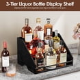 thumbnail image 5 of Nuovoware Liquor Bottle Display Shelf, Bar Shelf for Liquor Bottles, 3 Step Cabinet Wine Rack, 12-Bottle Bar Cabinet, Home Retro for Wine Racks Countertop, Black, 5 of 7