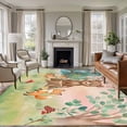 thumbnail image 2 of Cartoon Forest Animal Area Rugs 5x7 ft Cute Bear Dear Funny Fox Watercolor Mushroom Washable Rug Non Slip Indoor Carpet Absorbent Floor Mat for Living Room Bedroom Dining Room, 2 of 9