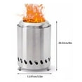 thumbnail image 2 of Soidarity Hoyos de fuego de de acero inoxidable, hoyos de fuego portátiles sin humo para Patio al aire libre, de hoguera interior Estufas de camping, 2 of 6