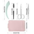 thumbnail image 3 of Eyebrow Trimmers Kit, Eyebrow Grooming Tools, 5-in-1 Eyebrow Scissors Razors Tweezer Brush Mirror Set, Ergonomic Precision Design with Leather Carry Bag for Women, 3 of 9