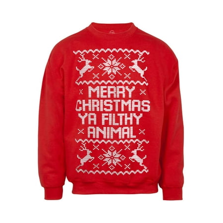 Merry christmas ya filthy animal ugly christmas sweater hoodie ls Merry Christmas Ya Filthy Animal Ugly Christmas Sweater - Walmart.com
