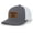 Charcoal/White, variant on Men's Wolves Not Sheep Patriotic Engraved Leather Patch Mesh Back Trucker Hat, Forest/White