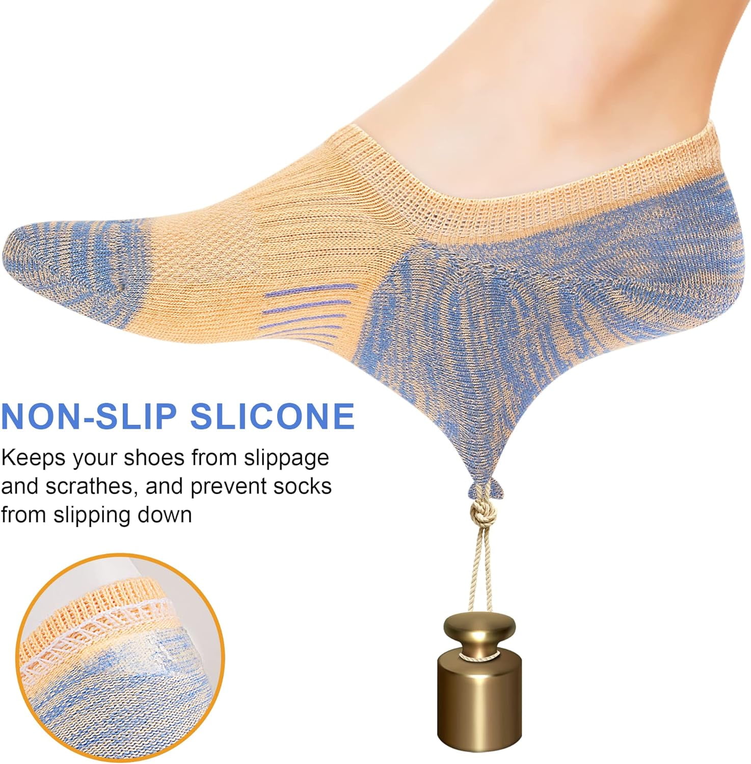 No Show Socks Womens Athletic Cushion Ankle Footies Low Cut Socks 5-6 Pairs