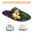 thumbnail image 3 of Balery Mardi Gras1 Pantuflas de Casa de Felpa Silenciosas con Diseño Estampado, Zapatillas Cómodas Antideslizantes de Algodón para Interior-Large, 3 of 8