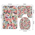 thumbnail image 3 of Pioneer Flower Floral Print Pattern Bathroom Rugs Sets 3 Piece,Toilet Cover Set,Absorbent Non Slip Bathroom Mats Sets with U-Shaped Contour Rug Toilet Rug Set, 3 of 5