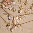 thumbnail image 3 of Faty-T Boho Starfish Necklace for Women Adjustable Natural Conch Pearl Seashell Choker Chunky Layered Shell Necklace Ocean-Themed Beach Summer Charm Jewelry, 3 of 20