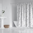 thumbnail image 2 of White Sun Moon Cloud Planet Star Pattern Shower Curtain 72"x72" ,Bathroom Decorative Shower Curtains Set with 12 Hooks,Modern Waterproof Washable Shower Curtain, 2 of 6
