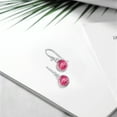 thumbnail image 4 of Gem Stone King 925 Sterling Silver Pink Mystic Topaz 925 Sterling Silver Dangle Earrings for Women (3.02 cttw, Round 6MM), 4 of 4