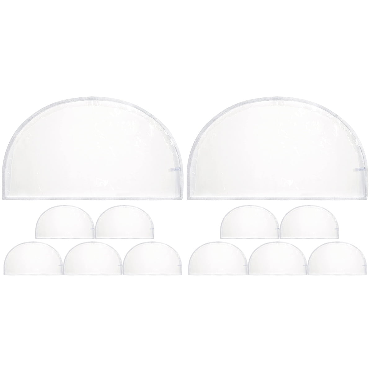Bestonzon 12 Pcs Clear Plastic Shoulder Clothes Covers Dust Protectors