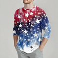 thumbnail image 2 of DBAIXID Fourth Of July 3/4 Sleeve T-Shirts Mens Crew Neck Plus Size 1776 United We Stand Tops American Flag Red White and Blue Tshirts Comfy Patriotic Tees Blue XL, 2 of 5