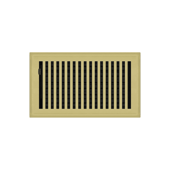 6" x 10" Polished Brass Contemporary Style Floor Register - Decorative Vent Cover