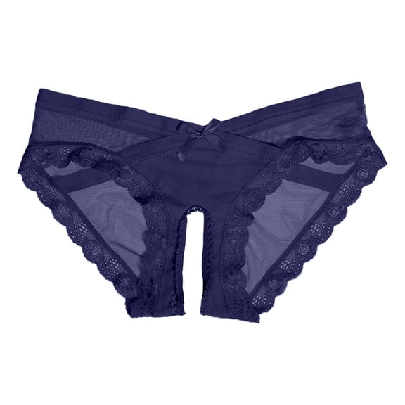 Midwennn and Alluring Transparent Lace Embroidered Open Back Briefs for Wear Breathable Unbeatable Softness Sensational Lace Panties Set for Women