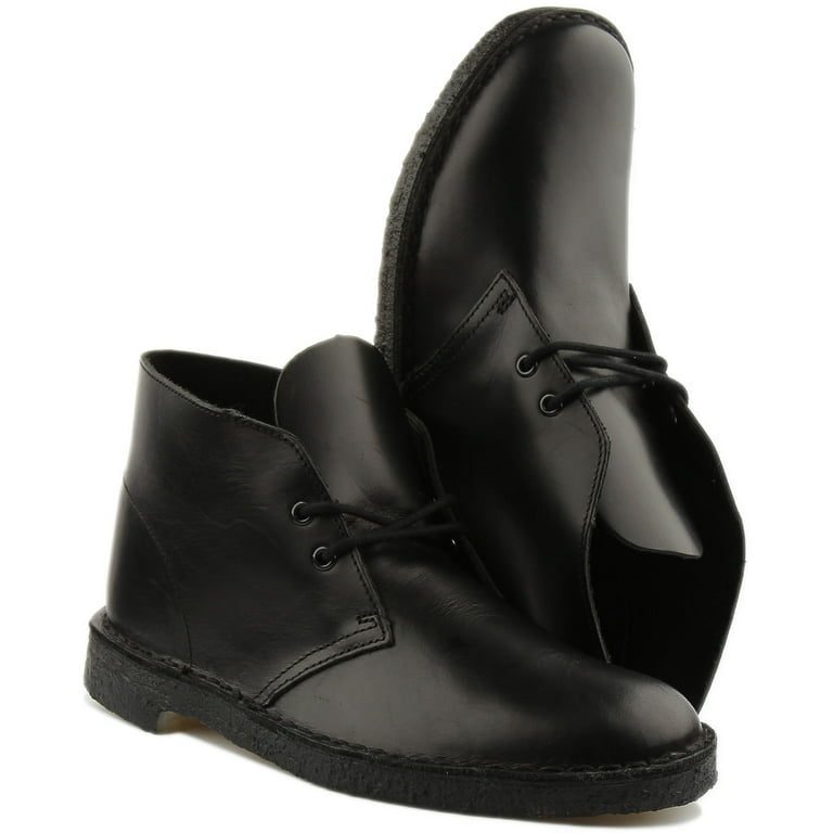 Clarks Desert Boot Leather Two Eyelet Chukka Boot Black Size - Walmart.com