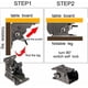thumbnail image 3 of Bisagras autoblocantes de 2 piezas, accesorios para patas de soporte plegables, soporte de esquina para patas plegables, banco de trabajo plegable, 3 of 4