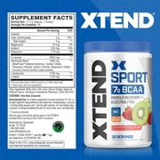 XTEND Sport BCAA Powder, Sugar Free Post Workout Muscle Recovery Drink with Amino Acids and 7g BCAAs, Strawberry Kiwi Splash Flavor, 30 Servings