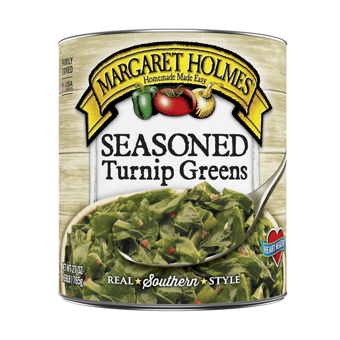 (3 pack) Margaret Holmes Seasoned Turnip Greens, 27 oz., Can