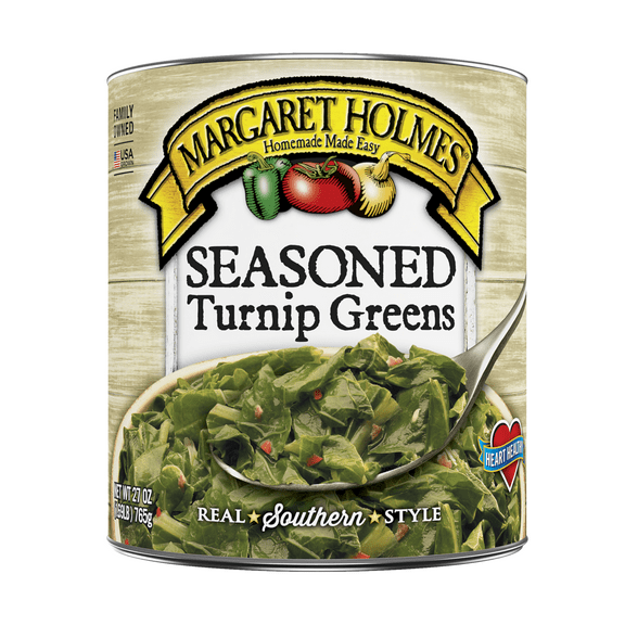 Margaret Holmes Seasoned Turnip Greens, Canned Vegetables, 27 oz