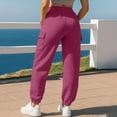 thumbnail image 5 of Sunnin Womens Cargo Jogger Sweatpants Elastic Waist Cuffed Ankle Pockets Relaxed Casual Lounge Trousers, 5 of 7
