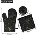 thumbnail image 6 of Math Equations Multicolor Formulas Black Pattern Kitchen Oven Mitt and Pot Holder Sets 4 Pcs for Baking, Cooking and Grilling, Heat Resistant Up To 392 °F, 6 of 7