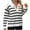 DT--White, variant on Unisex Striped Half-Zip Sweater, Long Sleeve, Casual Office & Outdoor Wear, Warm Wool Blend, Plus Size Friendly