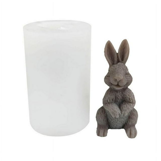 Easter Candle Shape Animal Plaster 3D Model Bunny Silicone Mold Cake Decoration