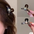 thumbnail image 5 of Glittering Rhinestone & Pearl Hair Claw Clip Secure Hold for Updos, Half Ponytails Daily/Special Occasions, 5 of 8