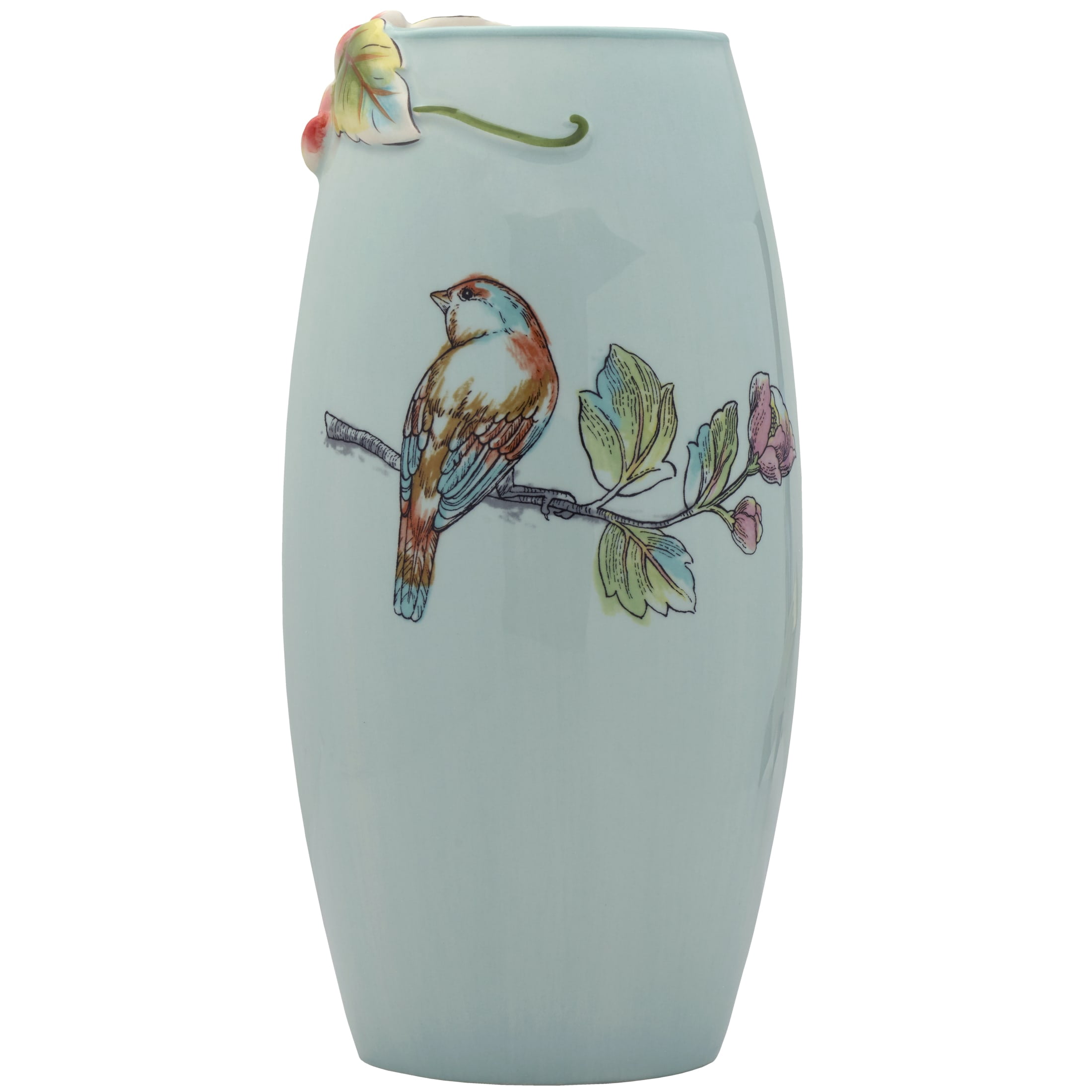 Fitz and Floyd English Garden 10.25" Earthenware Tall Vase